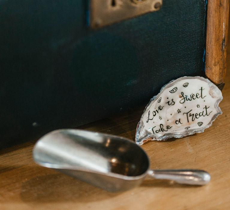 Hand painted oysters collected from beach front 