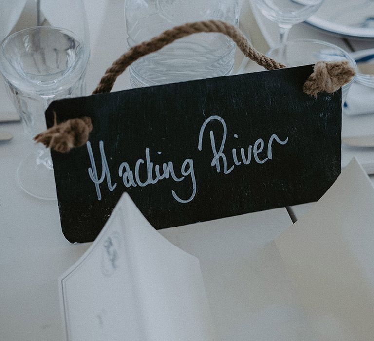 Slate wedding signs for coastal wedding 