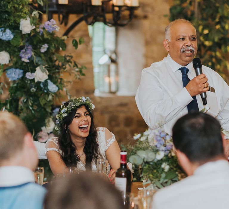 Father of the bride wedding speech at The Tithe Barn Bolton Abbey wedding venue