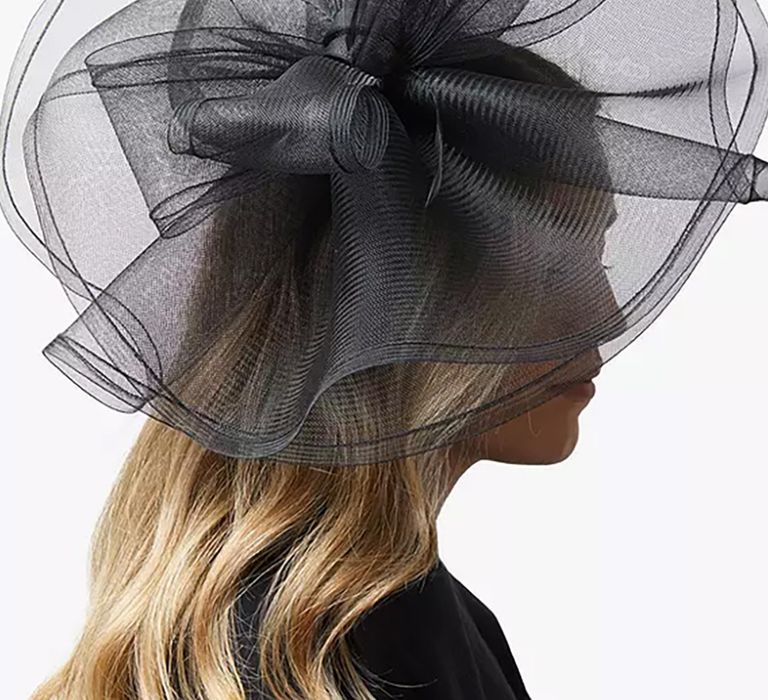 Mother of the bride large black bow fascinator 