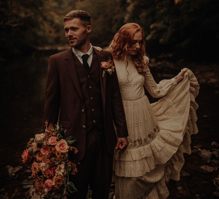 Bride and groom portrait in The Lake District by Esme Whiteside Photography