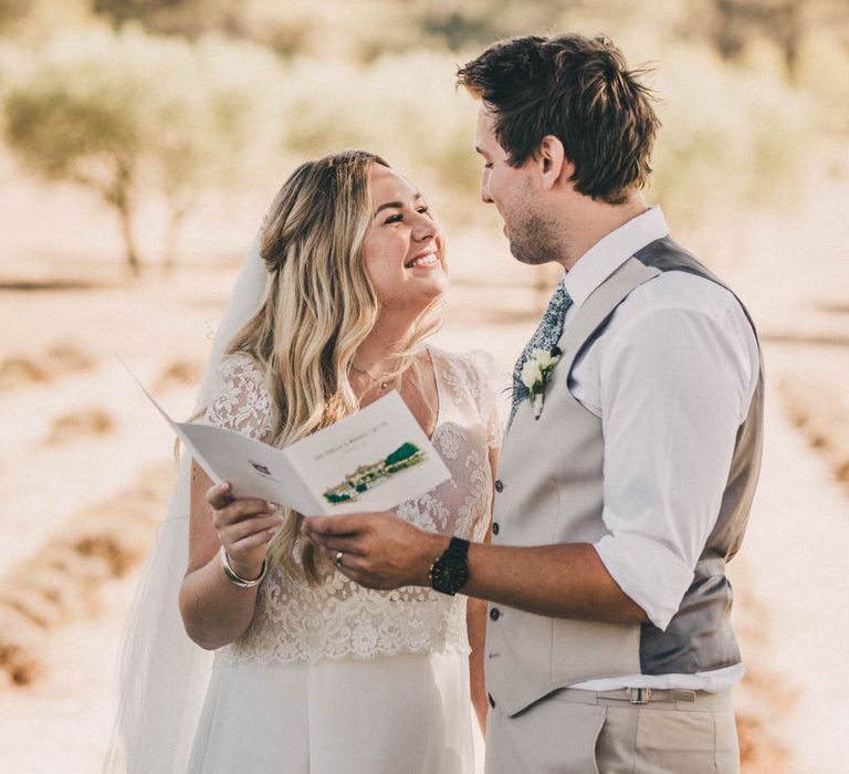 The bride and groom at their Le Mas De La Rose wedding