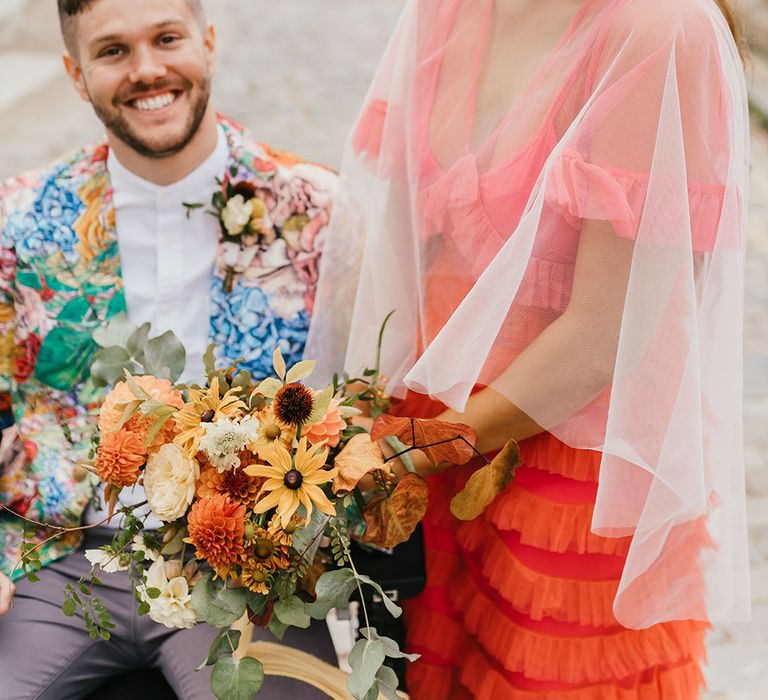 Interabled couple wedding photos a colourful intimate Shoreditch elopement 