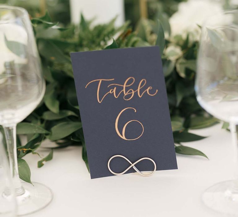 gold foil table number signs wedding table decor 