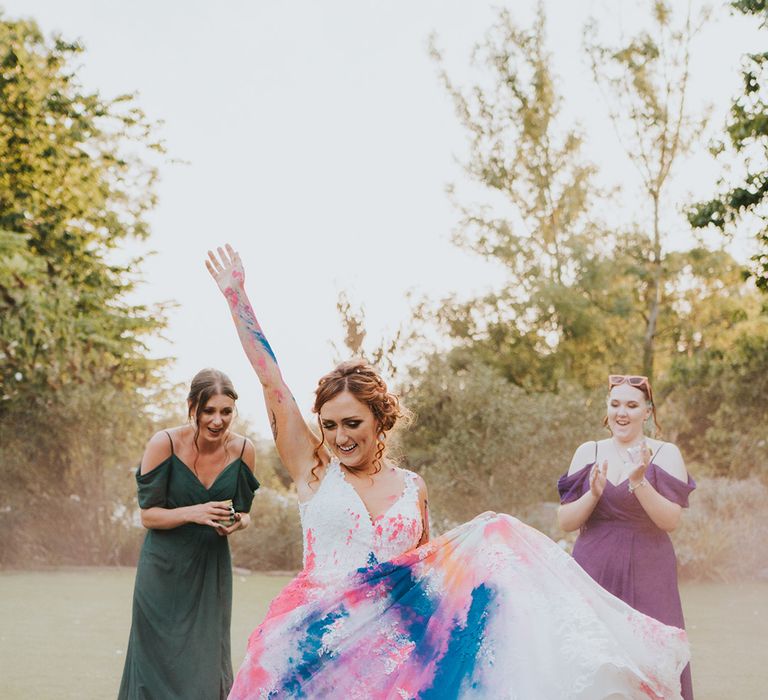 fun trash the dress wedding tradition with holi powder 