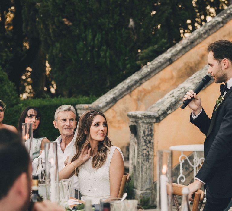 Groom speech at Tuscany Italy Wedding