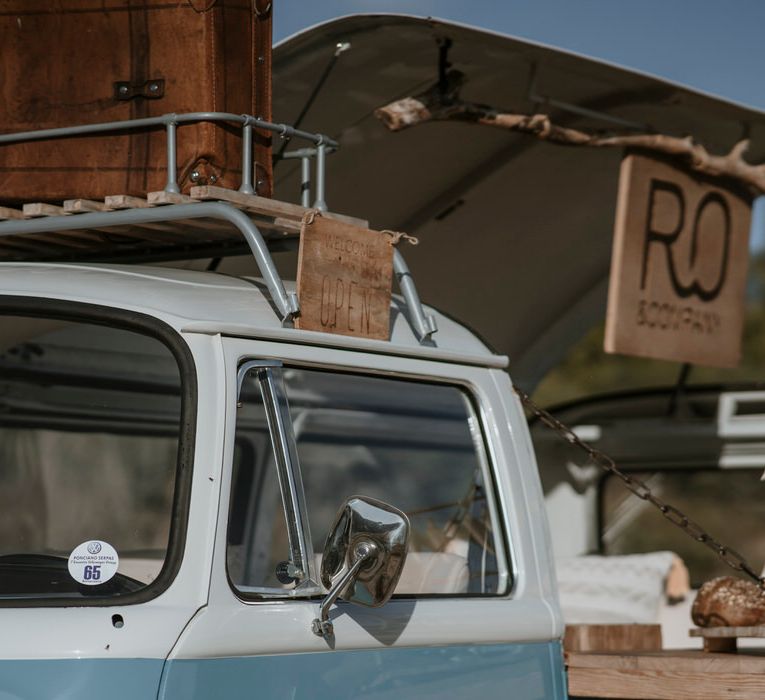 Kevin and Alvaro hired a vintage Volkswagen camper van for their elopement