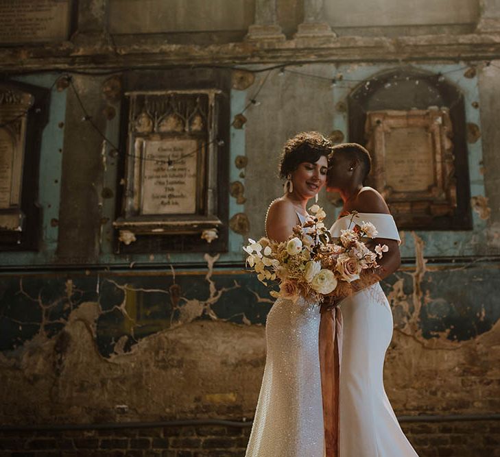 Bride and bride portrait at The Asylum wedding venue 