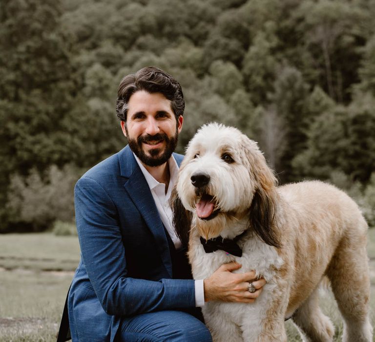 Ukrainian wedding with dog in a bow tie  