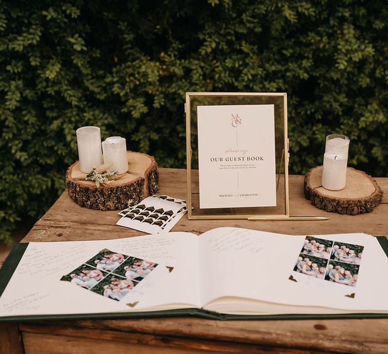 Personalised wedding guest book with photographs 