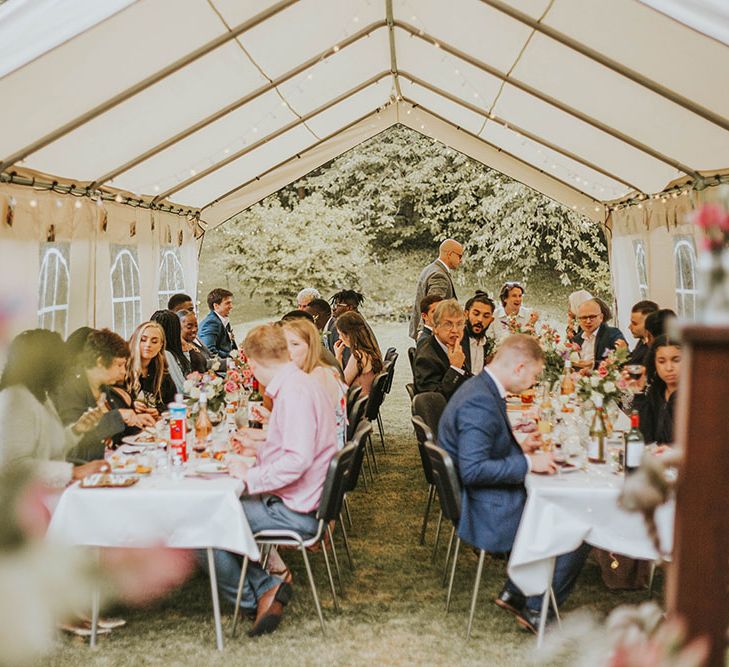 Intimate marquee wedding reception 