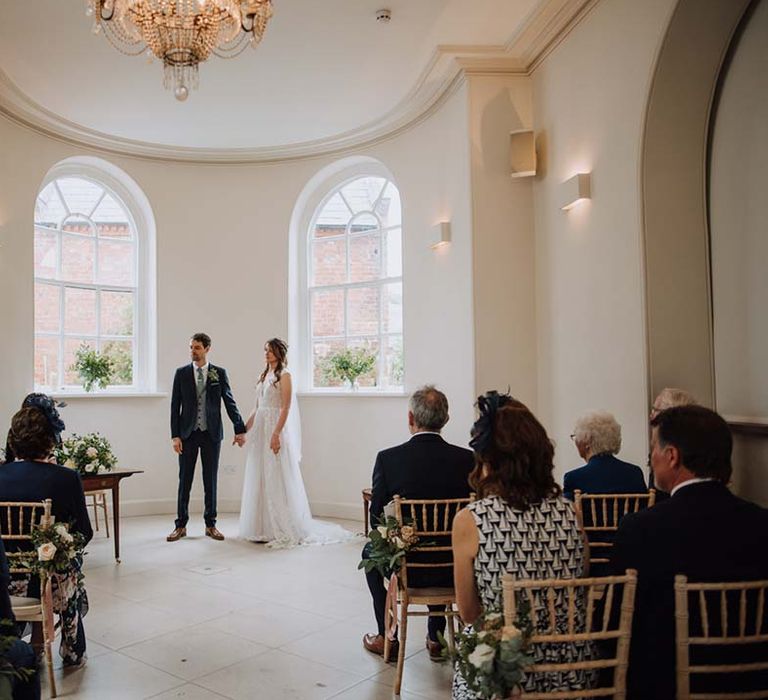 Bride and groom at intimate civil ceremony