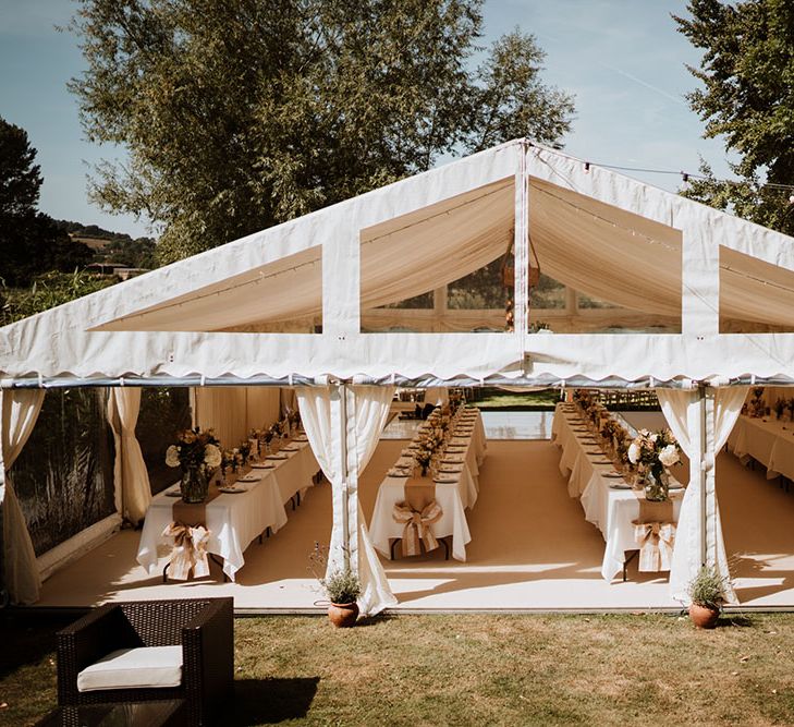 Marquee wedding reception by the Thames 