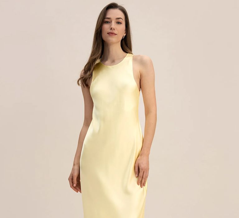 Butter yellow bridesmaid dress from LilySilk