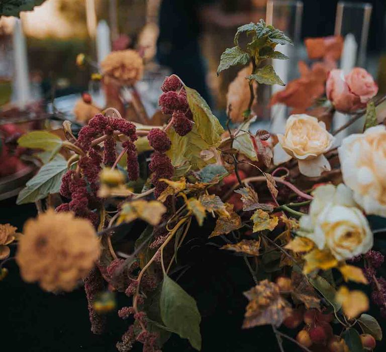 Marbella elopement with Autumn colour wedding flowers