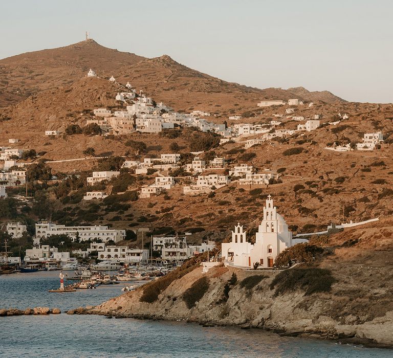 Greece during elopement wedding ceremony