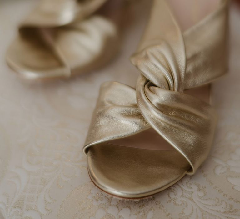 metallic gold slingback wedding shoes 