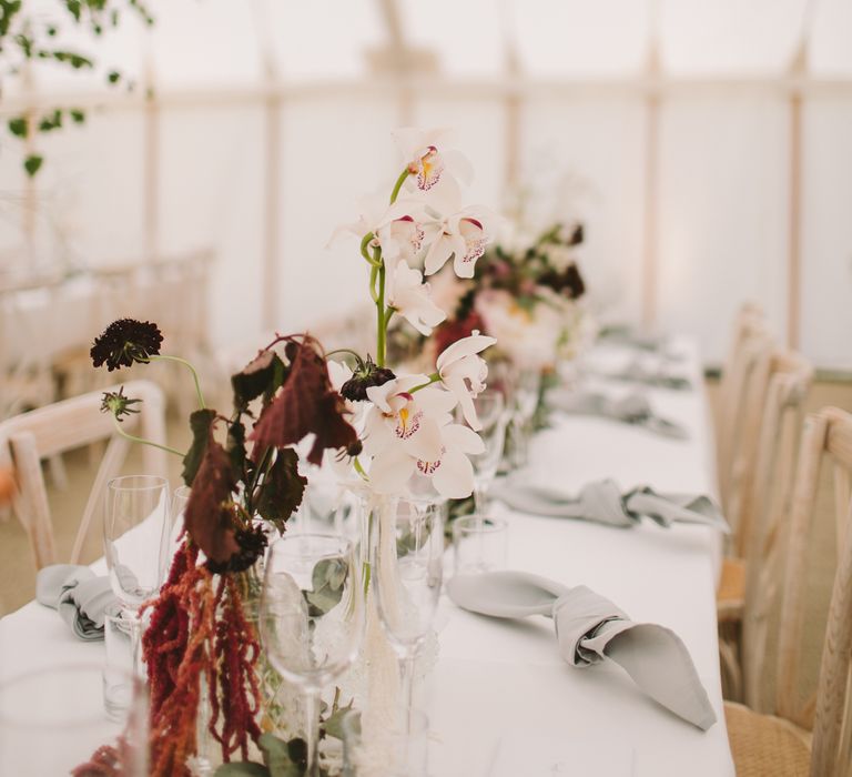 Banquet table with orchid 