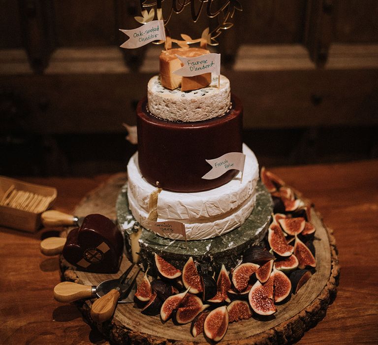 Delicious cheese tower wedding cake