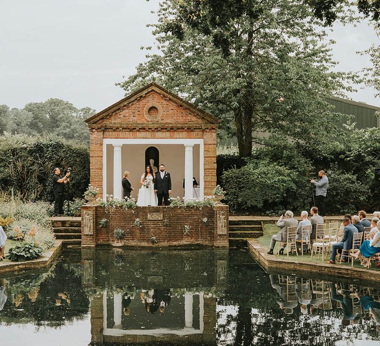 Outdoor wedding ceremony at Micklefield Hall 