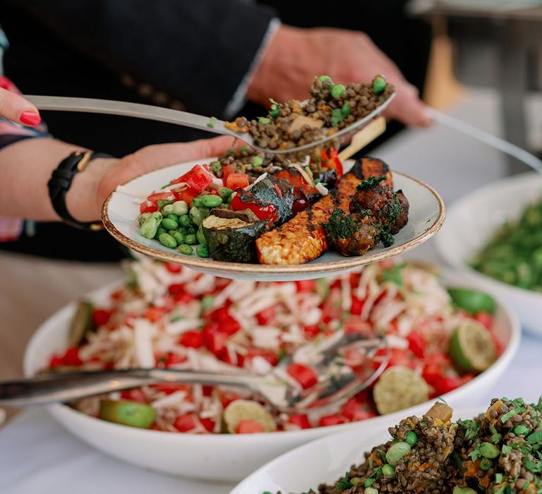 Colourful vegan BBQ for sustainable wedding 