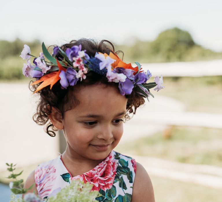 colourful flower crown for little girl 