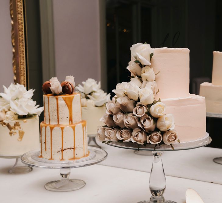 Wedding cake decorated by the bride 