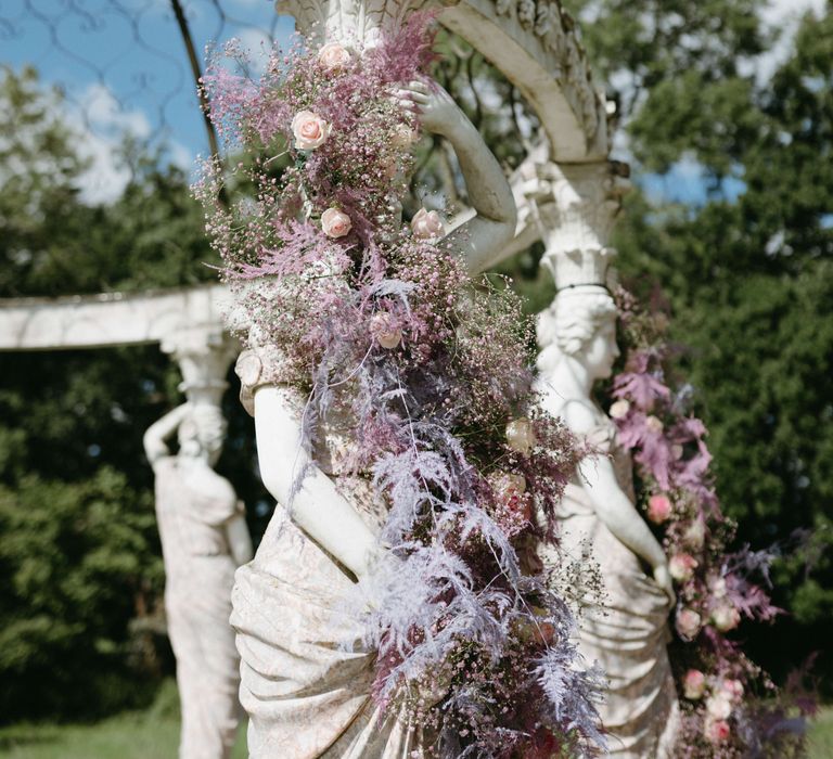 Bandstand is covered in lilac florals 