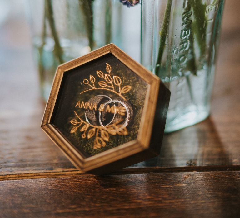 Personalised wooden ring box