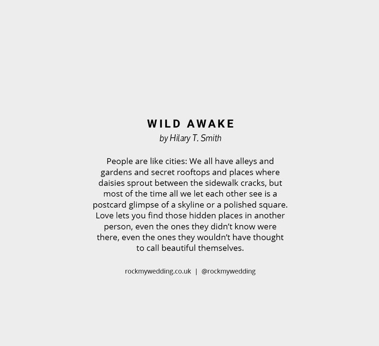 Wide Awake by Hilary T. Smith | Wedding readings from books