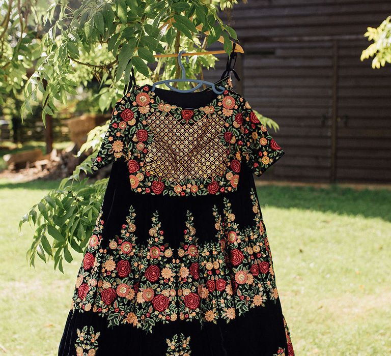 Floral designed lehenga with gold embellishment 