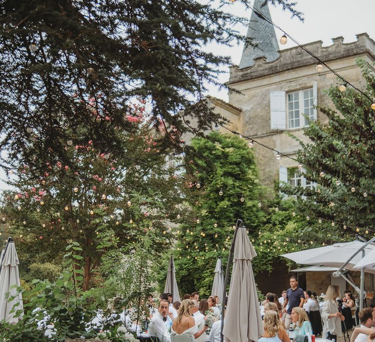 Outdoor al fresco wedding breakfast at France wedding 