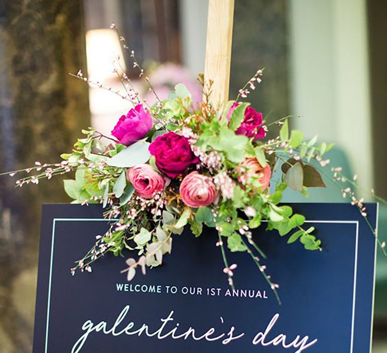 Image of annual Galentines day sign for brunch by Cecelina Photography