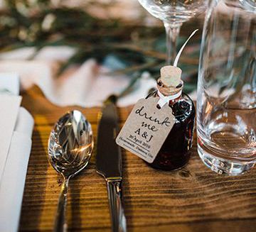 Homemade alcohol wedding favour