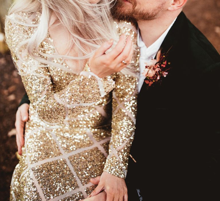 Bride and groom laugh in close up portrait shot. Photography by Maryanne Weddings.