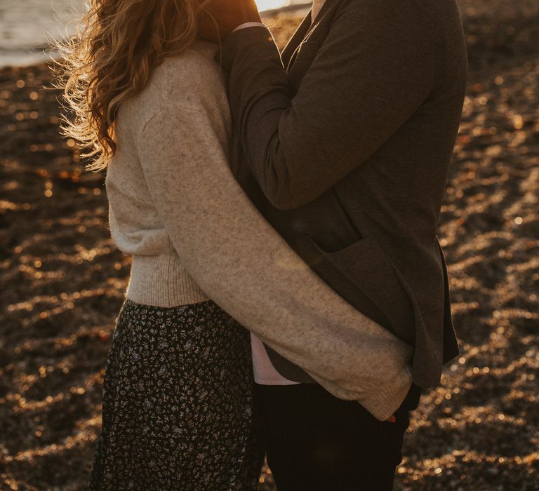 Sunset portraits at engagement shoot