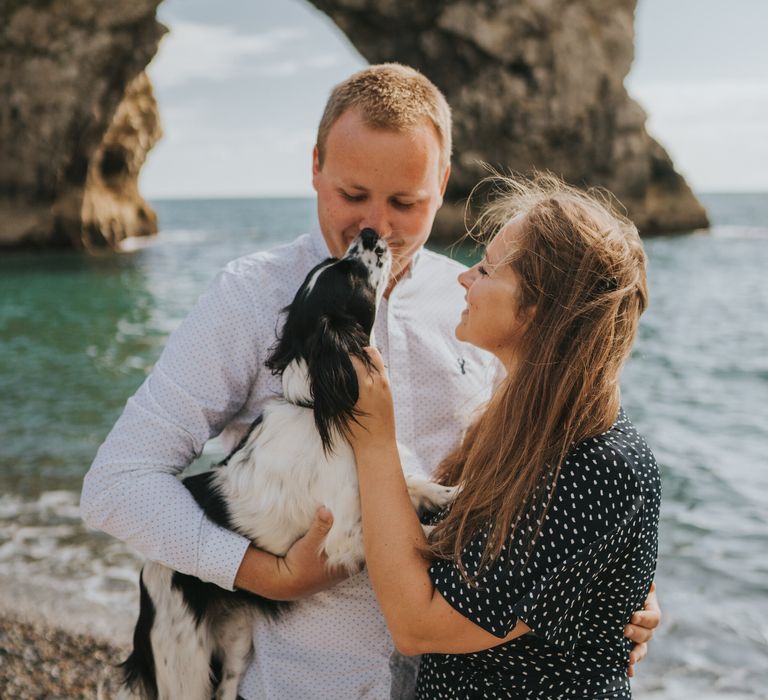 Pre wedding couple engagement shoot at durdle door bay 