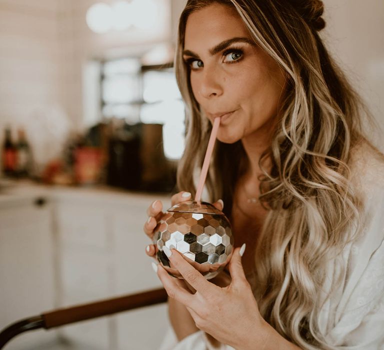 Bride gets ready on the morning of her wedding day