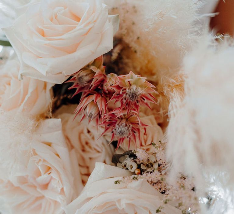 Wedding bouquet with light pink roses 