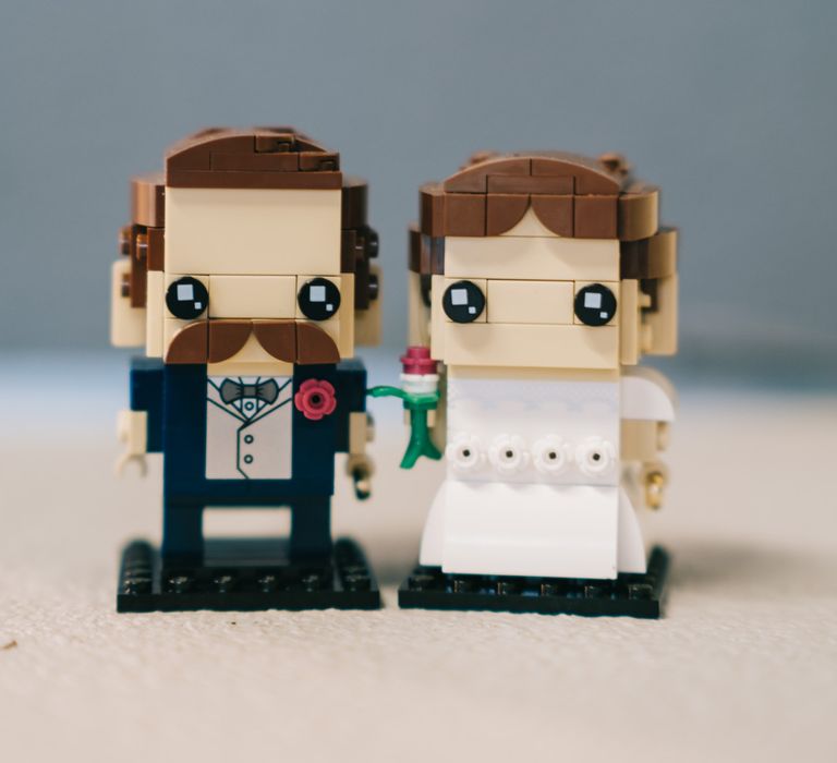 Lego cake topper of bride & groom