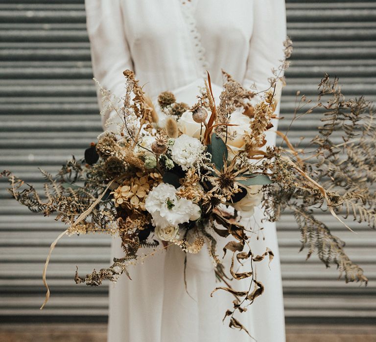 Dried floral bouquet with Autumnal colouring 