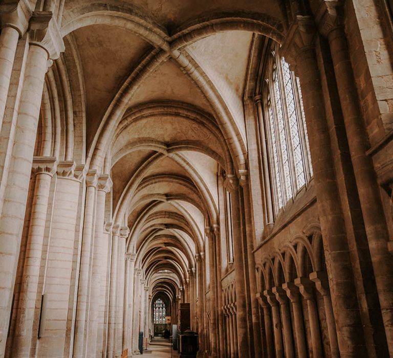 Hallways inside the Peterborough Cathedral 