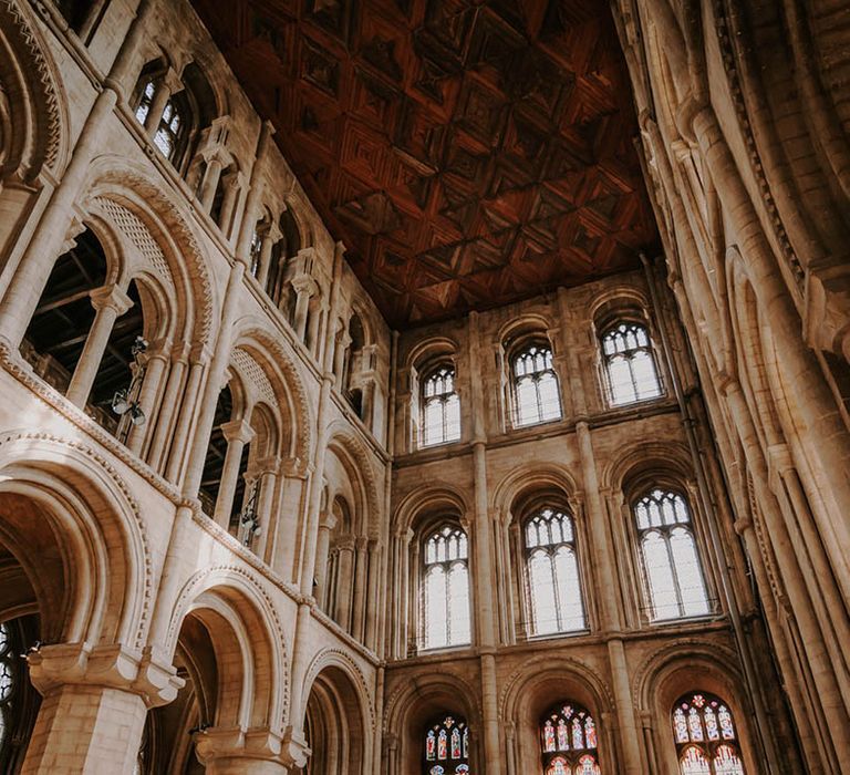 Large and grand arched windows at Peterborough Cathedral 