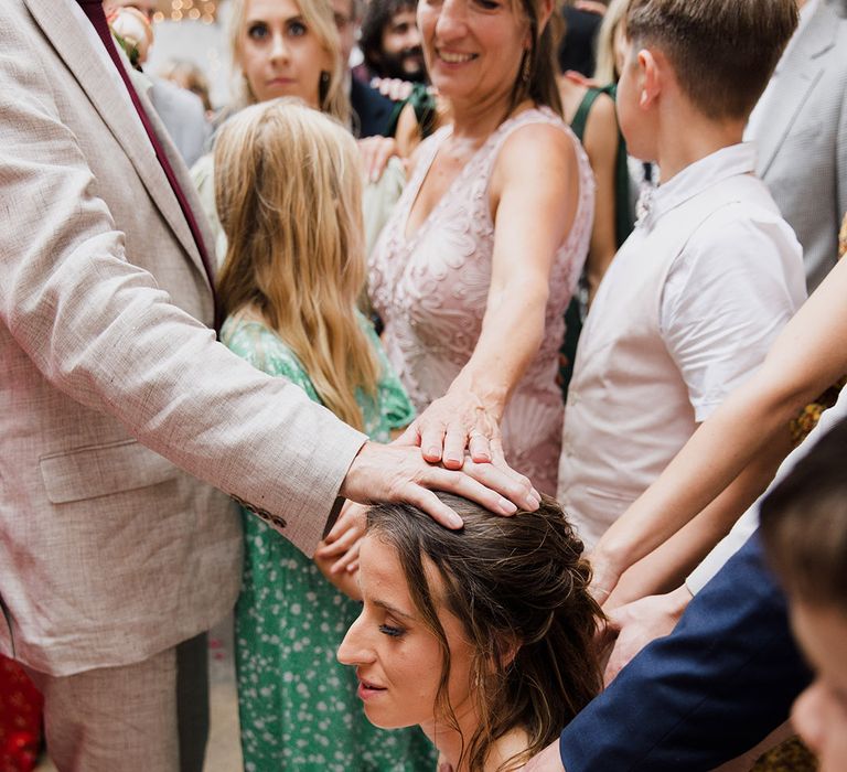 Connected meditation guided by the wedding celebrants for handfasting wedding ceremony 