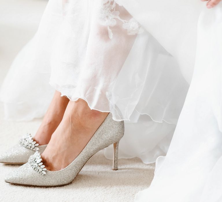 Jimmy Choo bridal shoes with jewel detail