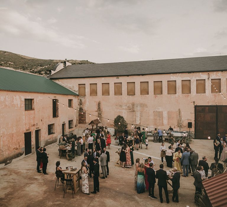 outdoor drinks reception and canapés 