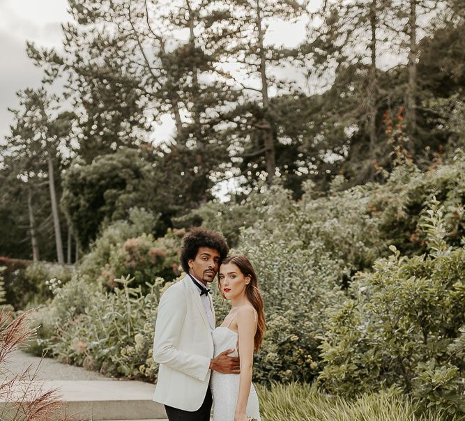 Bride and groom portrait by Chloe Ely Photography at Middleton Lodge 