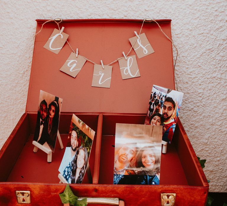 Vintage suitcase wedding card box 