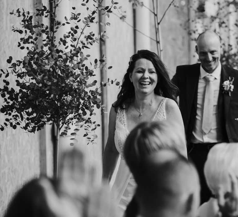 Mature couple wedding entrance 