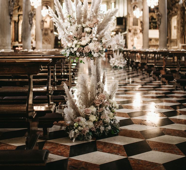 Beautiful brightly lit church in Italy for edgy wedding